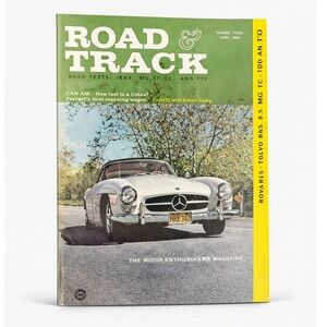 Vintage Road & Track Magazine June 1961 Mercedes 300-SL‎ Jaguar XK-E Ad MG Volvo